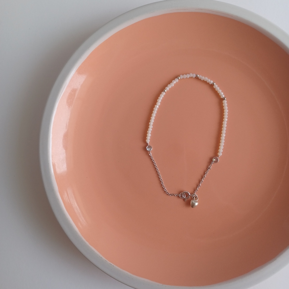 New mini crystal beads with  925 sterling silver ankle bracelet
